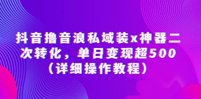 项目-抖音撸音浪私域装x神器二次转化，单日变现超500（详细操作教程）骑士资源网(1)