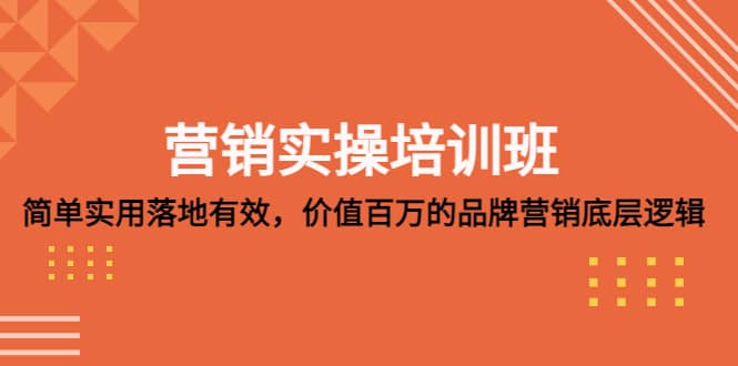 项目-营销实操培训班：简单实用-落地有效，价值百万的品牌营销底层逻辑骑士资源网(1)