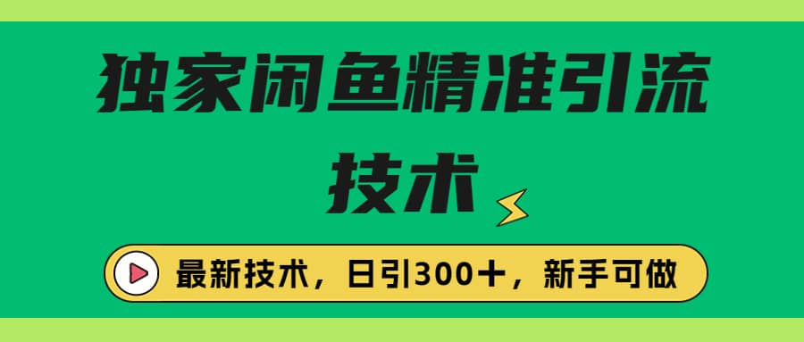 项目-独家闲鱼引流技术，日引300＋实战玩法骑士资源网(1)