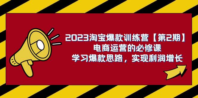 项目-2023淘宝爆款训练营【第2期】电商运营的必修课，学习爆款思路 实现利润增长骑士资源网(1)