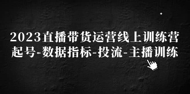 项目-2023直播带货运营线上训练营，起号-数据指标-投流-主播训练骑士资源网(1)