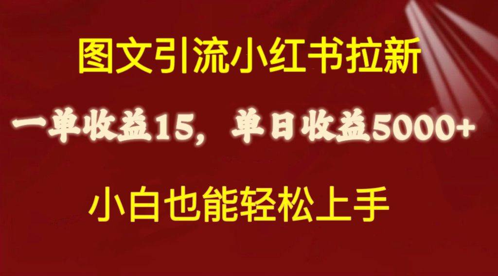 项目-图文引流小红书拉新一单15元，单日暴力收益5000+，小白也能轻松上手骑士资源网(1)