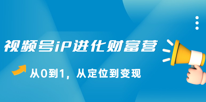 项目-视频号iP进化财富营第1期，21天从0到1，从定位到变现骑士资源网(1)