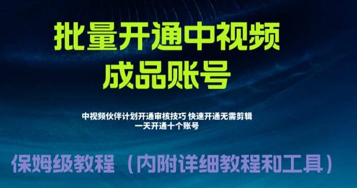 项目-外面收费1980暴力开通中视频计划教程，附 快速通过中视频伙伴计划的办法骑士资源网(1)