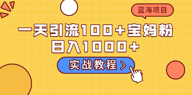 项目-一天引流100 宝妈粉，日入1000 的蓝海项目（实战教程）骑士资源网(1)