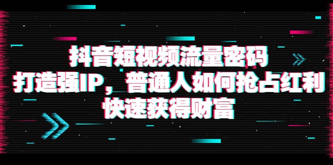 项目-抖音短视频流量密码：打造强IP，普通人如何抢占红利，快速获得财富骑士资源网(1)