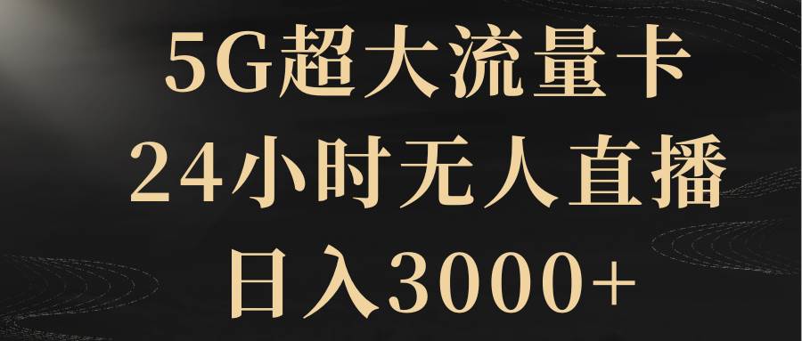 项目-5G超大流量卡，24小时直播无人，日入3000骑士资源网(1)