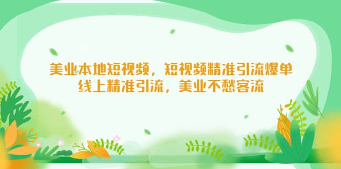 项目-美业本地短视频，短视频精准引流爆单，线上精准引流，美业不愁客流骑士资源网(1)