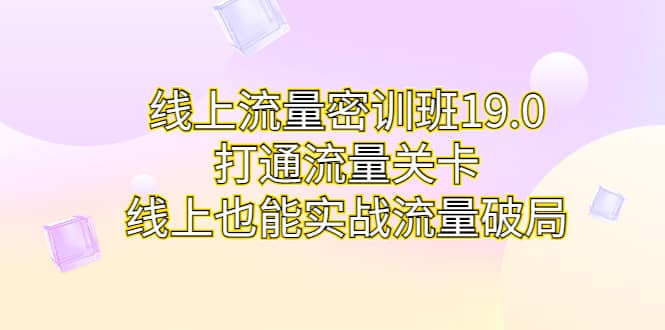 项目-线上流量密训班19.0，打通流量关卡，线上也能实战流量破局骑士资源网(1)