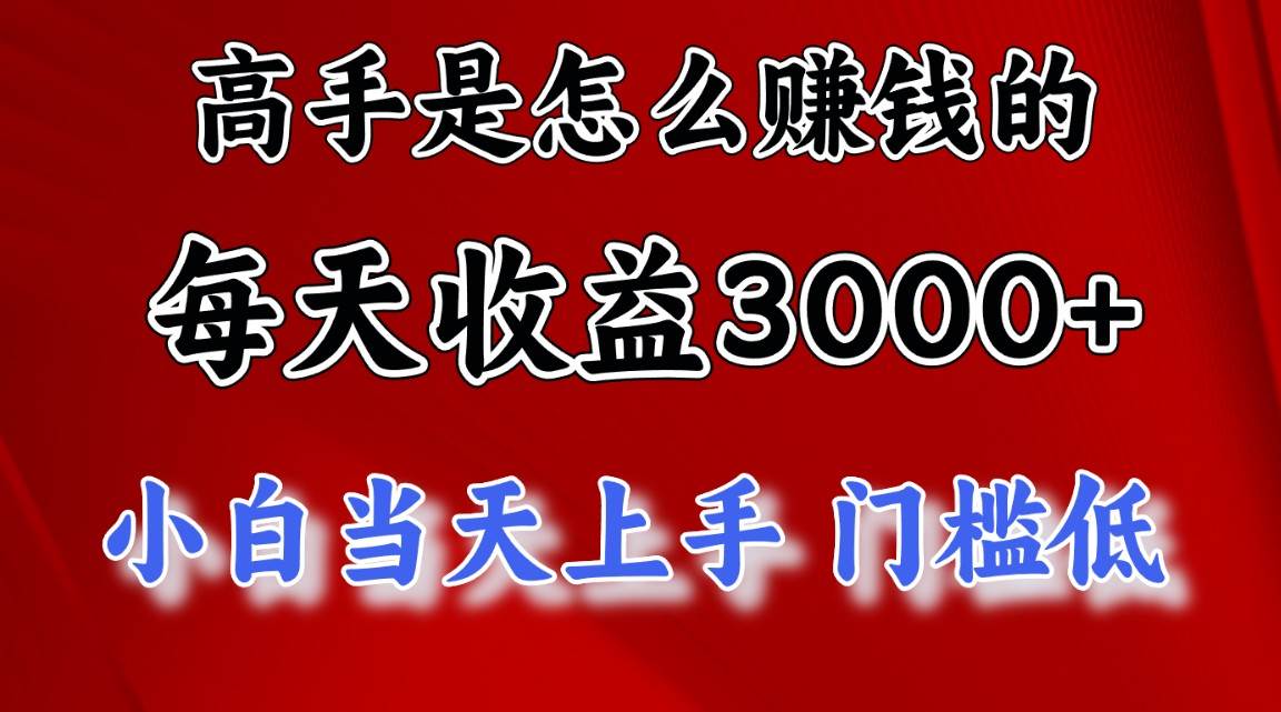 项目-高手是怎么赚钱的，一天收益3000+ 这是穷人逆风翻盘的一个项目，非常稳&#8230;骑士资源网(1)