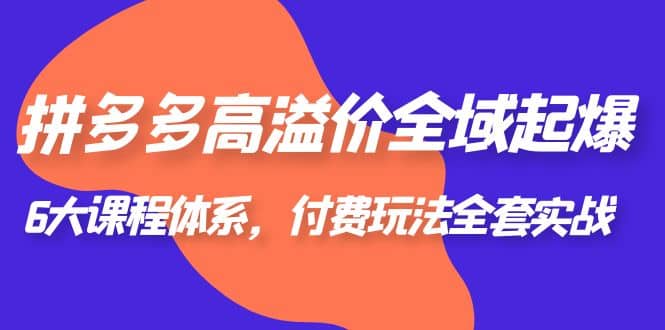 项目-拼多多-高溢价 全域 起爆，6大课程体系，付费玩法全套实战骑士资源网(1)