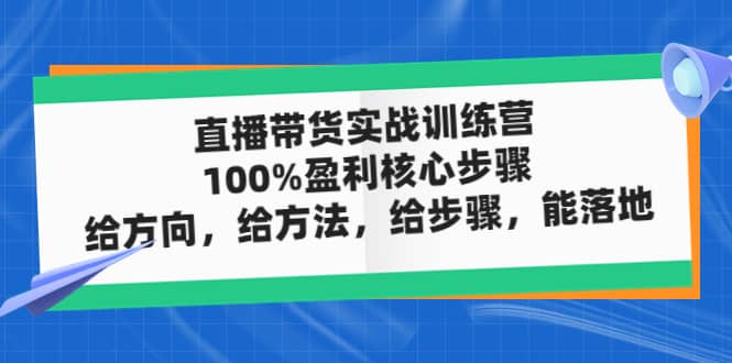 项目-直播带货实战训练营：100%盈利核心步骤，给方向，给方法，给步骤，能落地骑士资源网(1)