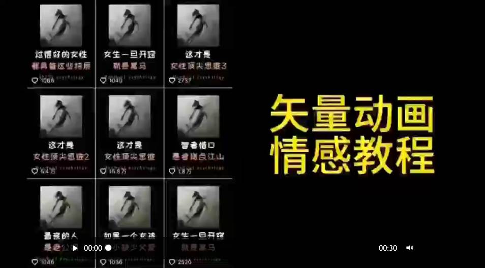 项目-矢量动画情感教程：高点赞涨粉，适合情感、思维、创业教育等赛道骑士资源网(1)