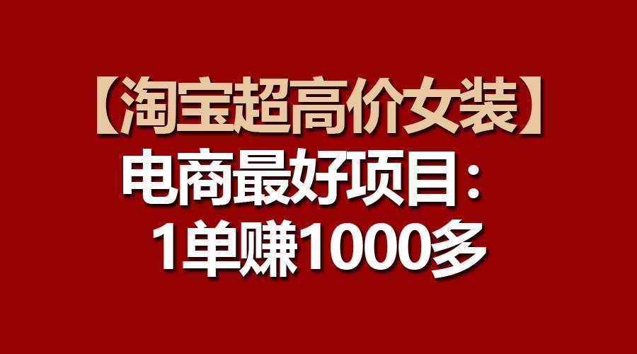 项目-【淘宝超高价女装】电商最好项目：一单赚1000多骑士资源网(1)