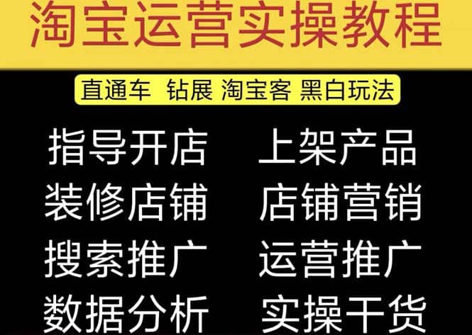 项目-2023淘宝开店教程0基础到高级全套视频网店电商运营培训教学课程（2月更新）骑士资源网(1)