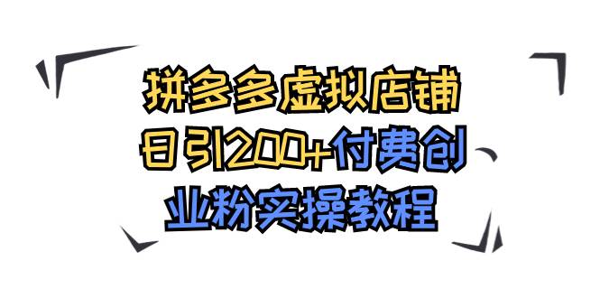 拼多多虚拟店铺日引200 付费创业粉实操教程