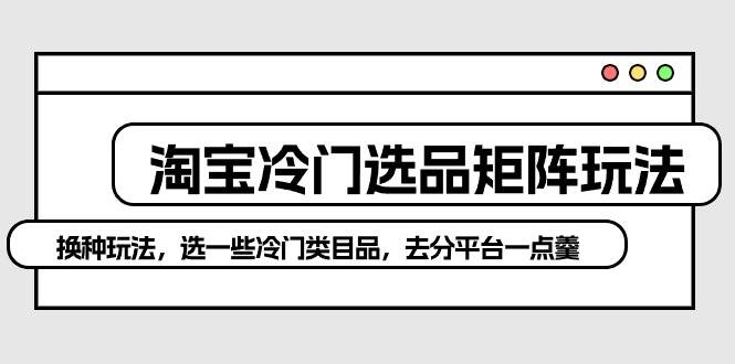 项目-淘宝冷门选品矩阵玩法：换种玩法，选一些冷门类目品，去分平台一点羹骑士资源网(1)