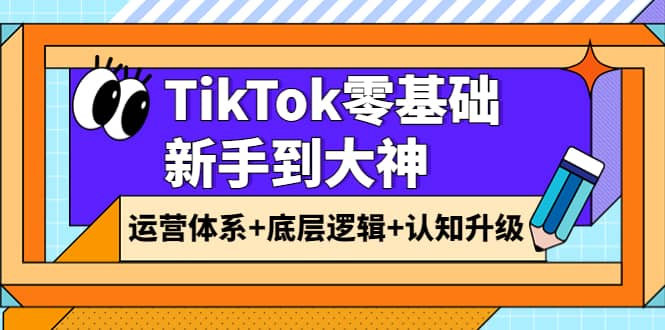 TikTok零基础新手到大神：运营体系 底层逻辑 认知升级（9节系列课）