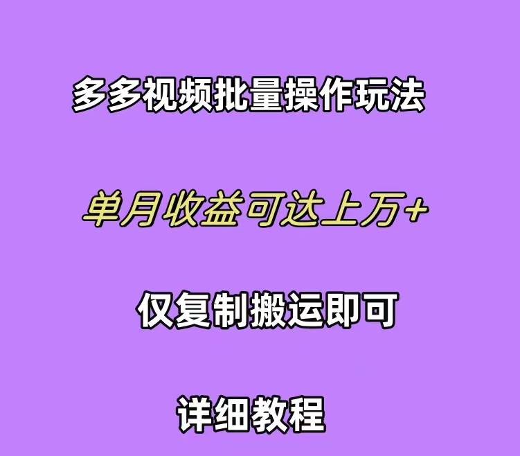 项目-拼多多视频带货快速过爆款选品教程 每天轻轻松松赚取三位数佣金 小白必&#8230;骑士资源网(1)