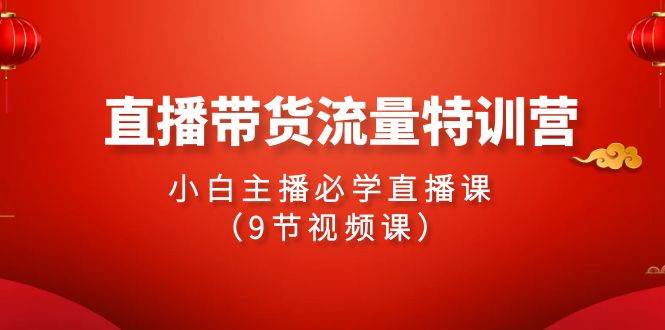 项目-2024直播带货流量特训营，小白主播必学直播课（9节视频课）骑士资源网(1)