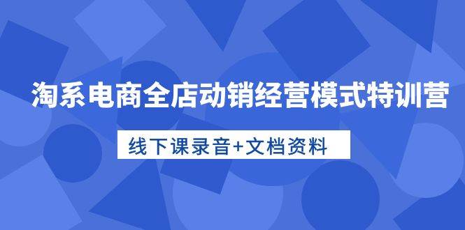 项目-淘系电商全店动销经营模式特训营，线下课录音+文档资料骑士资源网(1)