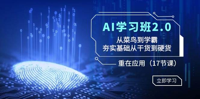 项目-AI学习班2.0：从菜鸟到学霸，夯实基础从干货到硬货，重在应用（17节课）骑士资源网(1)