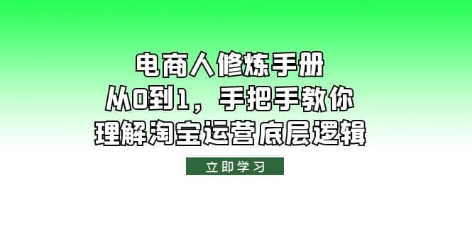 项目-电商人修炼·手册，从0到1，手把手教你理解淘宝运营底层逻辑骑士资源网(1)