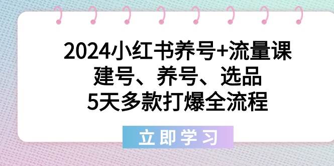 项目-2024小红书养号+流量课：建号、养号、选品，5天多款打爆全流程骑士资源网(1)