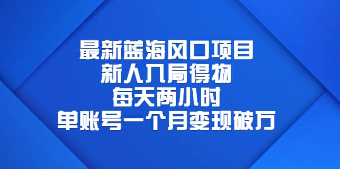 项目-最新蓝海风口项目，新人入局得物，每天两小时，单账号一个月变现破万骑士资源网(1)