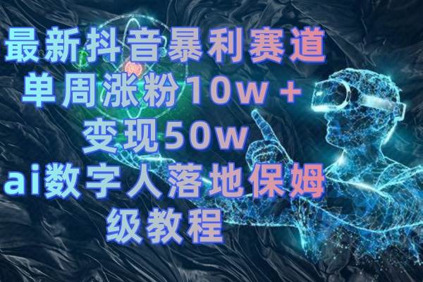 项目-最新抖音暴利赛道，单周涨粉10w＋变现50w的ai数字人落地保姆级教程骑士资源网(1)