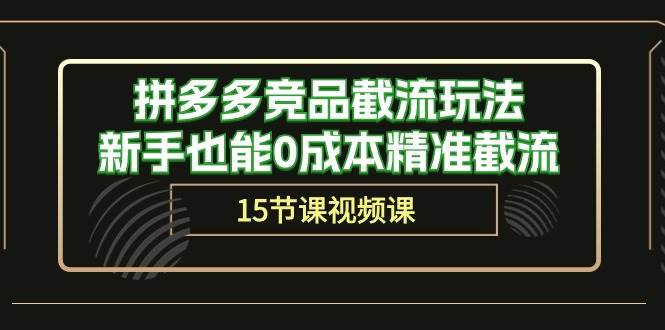 项目-拼多多竞品截流玩法，新手也能0成本精准截流（15节课）骑士资源网(1)