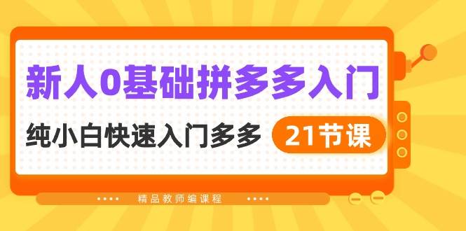 项目-新人0基础拼多多入门，纯小白快速入门多多（21节课）骑士资源网(1)