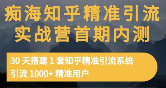 项目-痴海知乎精准引流实战营1-2期，30天搭建1套知乎精准引流系统，引流1000 精准用户骑士资源网(1)