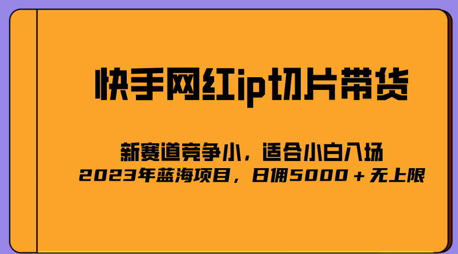 项目-2023爆火的快手网红IP切片，号称日佣5000＋的蓝海项目，二驴的独家授权骑士资源网(1)