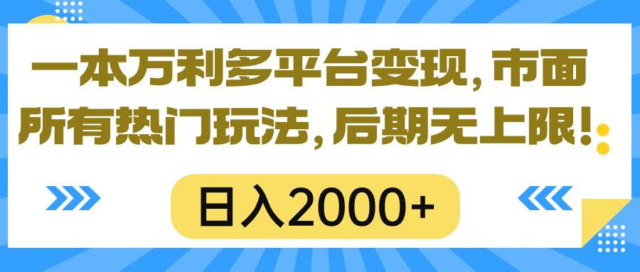 项目-一本万利多平台变现，市面所有热门玩法，日入2000+，后期无上限！骑士资源网(1)