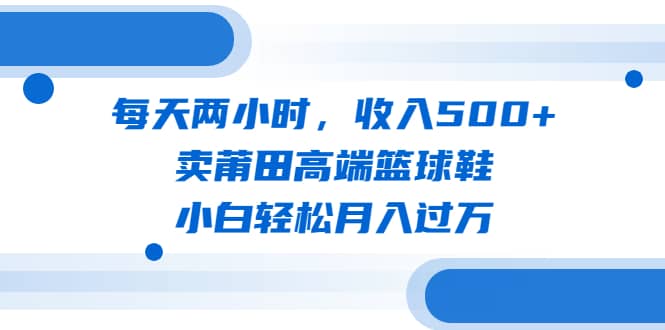 项目-每天两小时，收入500 ，卖莆田高端篮球鞋，小白轻松月入过万（教程 素材）骑士资源网(1)