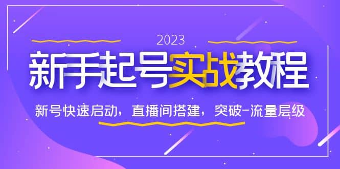 项目-0-1新手起号实战教程：新号快速启动，直播间怎样搭建，突破-流量层级骑士资源网(1)