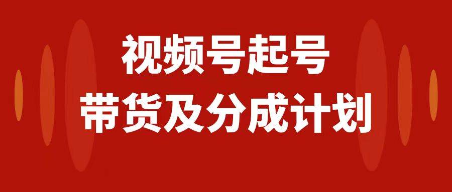 项目-视频号快速起号，分成计划及带货，0-1起盘、运营、变现玩法，日入1000骑士资源网(1)