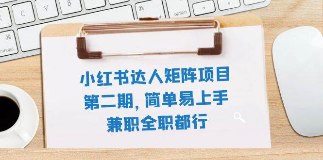 项目-小红书达人矩阵项目第二期，简单易上手，兼职全职都行（11节课）骑士资源网(1)