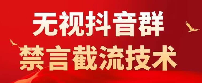 项目-抖音粉丝群无视禁言截流技术，抖音黑科技，直接引流，0封号（教程 软件）骑士资源网(1)