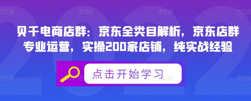 项目-贝千电商店群：京东全类目解析，京东店群专业运营，实操200家店铺，纯实战经验骑士资源网(1)