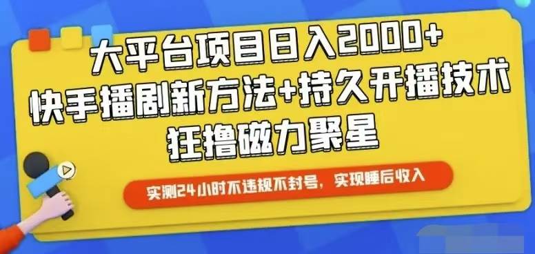 项目-快手24小时无人直播，真正实现睡后收益骑士资源网(1)