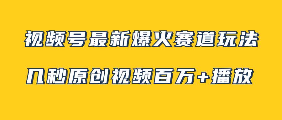 项目-视频号最新爆火赛道玩法，几秒视频可达百万播放，小白即可操作（附素材）骑士资源网(1)