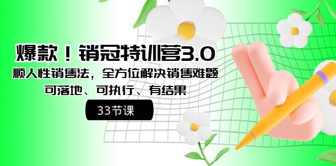 项目-爆款！销冠特训营3.0之顺人性销售法，全方位解决销售难题、可落地、可执行、有结果骑士资源网(1)