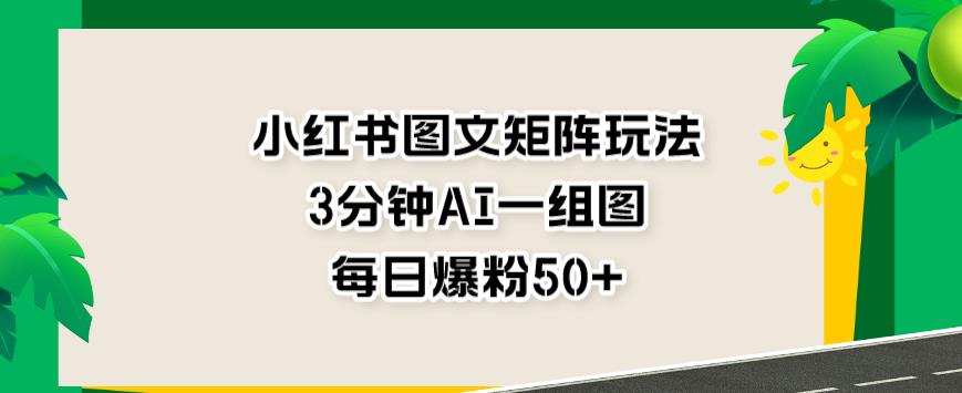 项目-小红书图文矩阵玩法，3分钟AI一组图，每日爆粉50 【揭秘】骑士资源网(1)