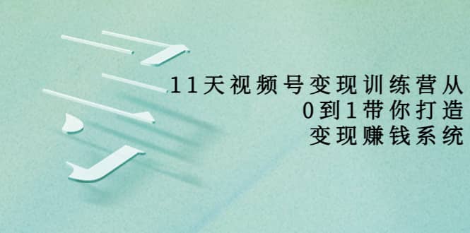 项目-好望角·11天视频号变现训练营，从0到1打造变现赚钱系统（价值398）骑士资源网(1)