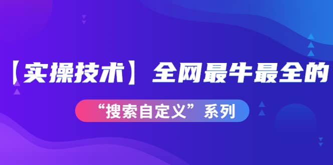 项目-【实操技术】全网最牛最全的“搜索自定义”系列！价值698元骑士资源网(1)