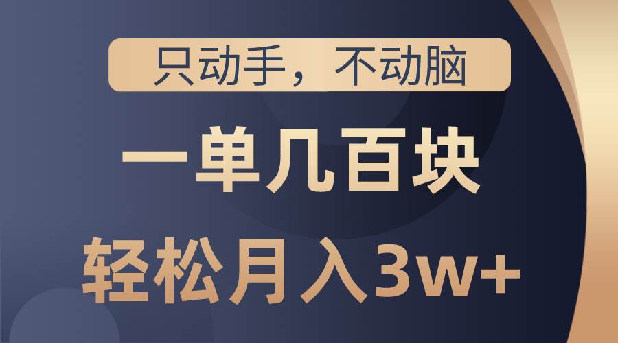 项目-只动手不动脑，一单几百块，轻松月入3w+，看完就能直接操作，详细教程骑士资源网(1)