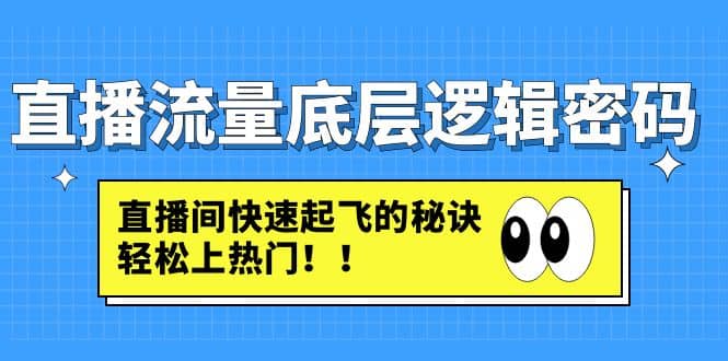 项目-直播流量底层逻辑密码：直播间快速起飞的秘诀，轻松上热门骑士资源网(1)