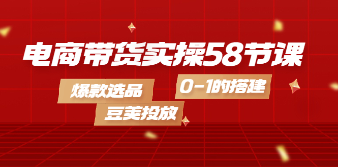 项目-电商带货实操58节课，爆款选品，豆荚投放，0-1的搭建骑士资源网(1)